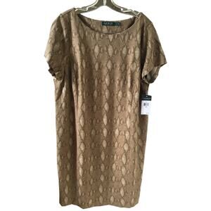 Lauren Ralph Lauren Dress Python Snake Print Bateau Neck Women's Size 2X